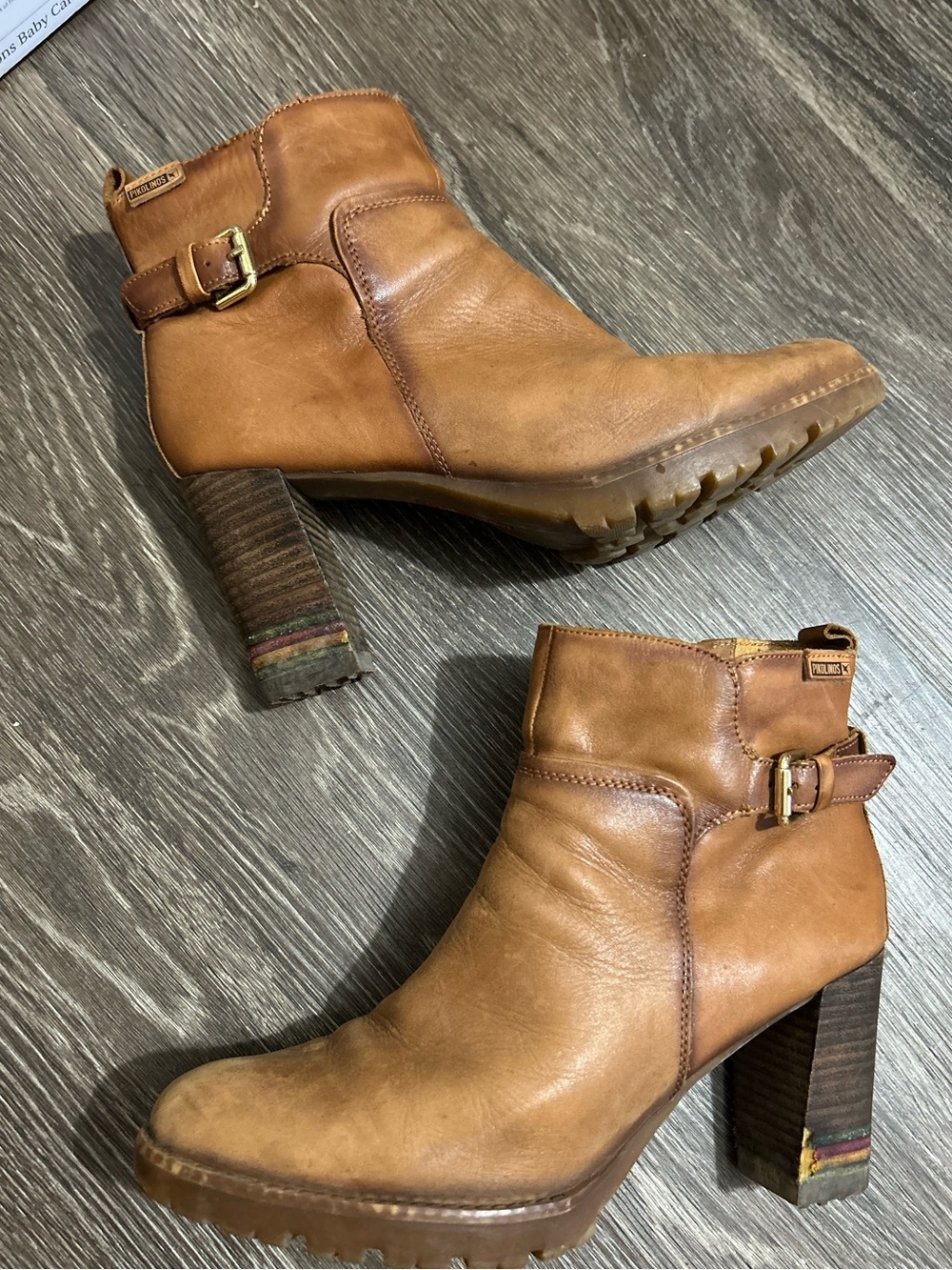 Pikolinos Women's Tan Leather Heeled Ankle Boots Size 41 | 10.5-11
